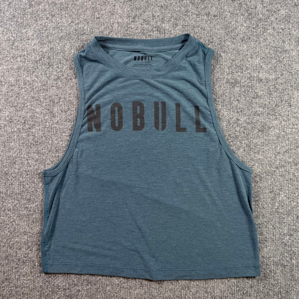 NOBULL Muscle Tank Womens XS Teal Blue Logo Cropped Training Top